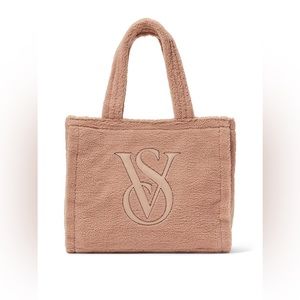 NWT Victoria’s Secret Plush Fleece Tote Tan Beige Color